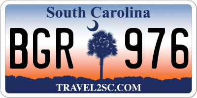 SC license plate BGR976