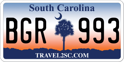SC license plate BGR993
