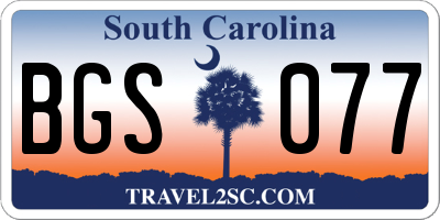 SC license plate BGS077