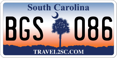SC license plate BGS086