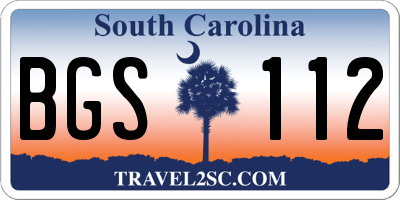 SC license plate BGS112