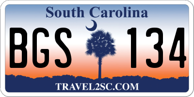 SC license plate BGS134