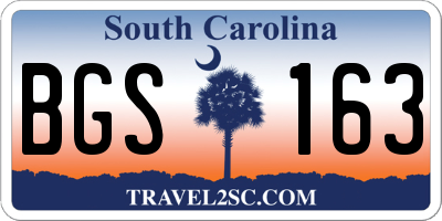 SC license plate BGS163