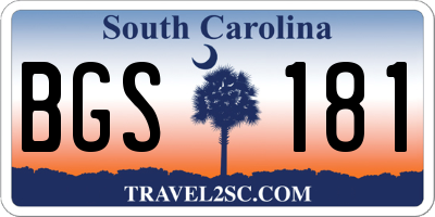 SC license plate BGS181