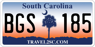 SC license plate BGS185