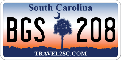 SC license plate BGS208