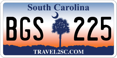 SC license plate BGS225