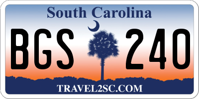 SC license plate BGS240