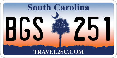 SC license plate BGS251