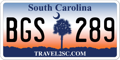 SC license plate BGS289