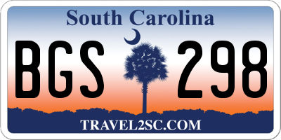 SC license plate BGS298