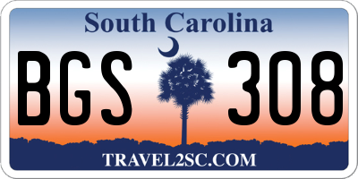 SC license plate BGS308