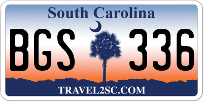 SC license plate BGS336