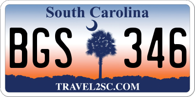 SC license plate BGS346