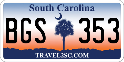 SC license plate BGS353