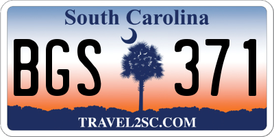 SC license plate BGS371