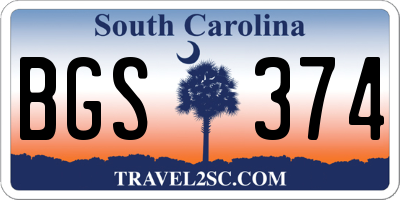 SC license plate BGS374
