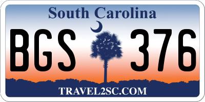 SC license plate BGS376