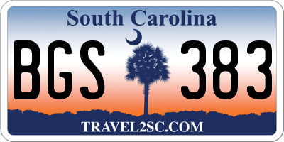 SC license plate BGS383