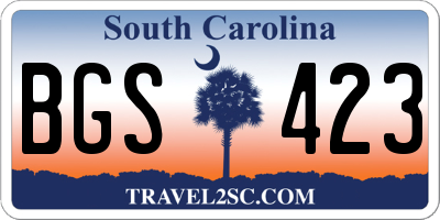 SC license plate BGS423