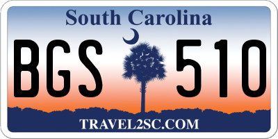 SC license plate BGS510