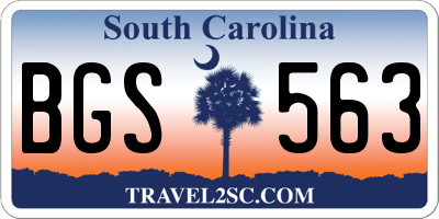SC license plate BGS563