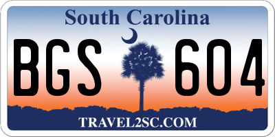 SC license plate BGS604