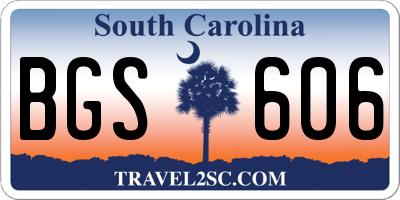 SC license plate BGS606