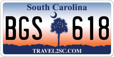 SC license plate BGS618