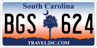 SC license plate BGS624