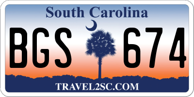 SC license plate BGS674