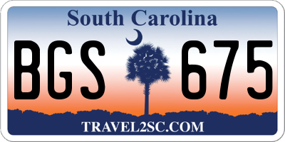 SC license plate BGS675