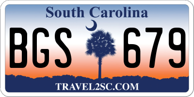 SC license plate BGS679