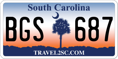 SC license plate BGS687