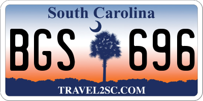 SC license plate BGS696