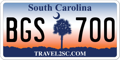 SC license plate BGS700