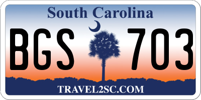 SC license plate BGS703