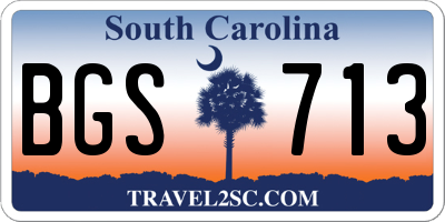 SC license plate BGS713