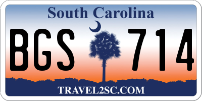 SC license plate BGS714