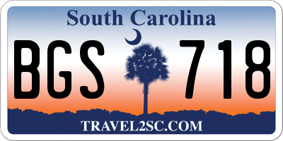 SC license plate BGS718