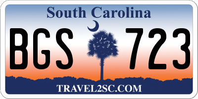 SC license plate BGS723