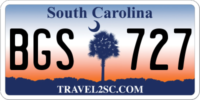 SC license plate BGS727