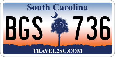 SC license plate BGS736