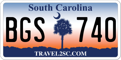 SC license plate BGS740