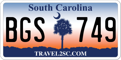 SC license plate BGS749