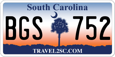 SC license plate BGS752