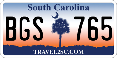 SC license plate BGS765