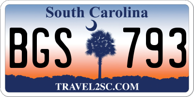 SC license plate BGS793