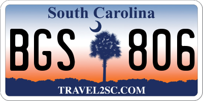 SC license plate BGS806