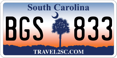 SC license plate BGS833